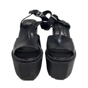 Opening Ceremony Women's Black Leather Slingback Sandals Platform Sz US 6.5 NWD - Picture 1 of 8
