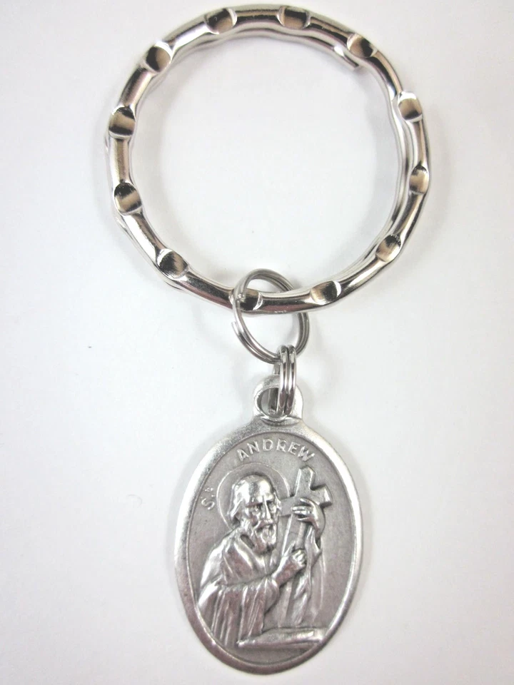  St Andrew the Apostle Medal Italy Key Ring w/ Gift box & Prayer Card - Image 1 of 4