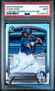 🔥2025 Bowman Chrome Prospects Auto Refractor /499 #CPA-ZH Zyhir Hope PSA 9🔥 - Bild 1 von 2