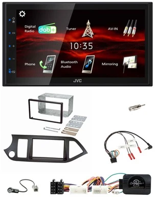JVC USB Bluetooth Lenkrad DAB 2DIN Autoradio für Kia Picanto ab 2011 Start-Stop - Bild 1 von 4