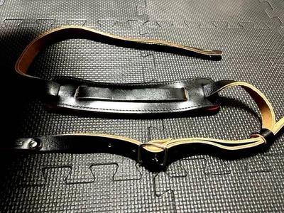 Correa de guitarra Fender rara accesorios cómodos cuero vintage negro E869 Foto 1 de 4