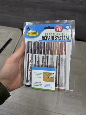 Furniture Repair Markers Stain Scratch Pens Restore Color Set 12 Pc Ideaworks - Image 1 of 4