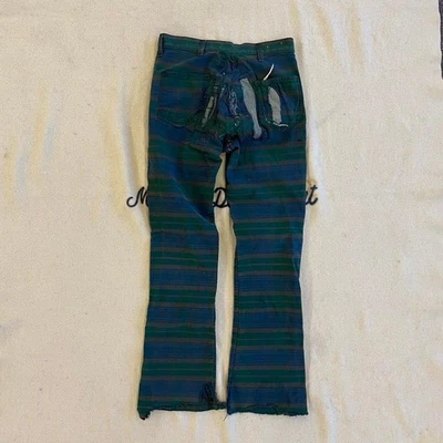Sold as is super crazy repaired 1960s striped flare trousers 30x30 - Image 1 of 4