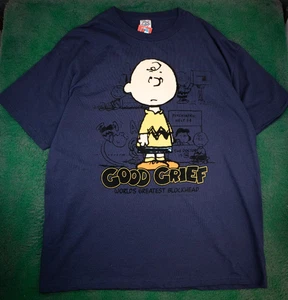 Camiseta De Colección Peanuts Charlie Brown Good Grief Delta Camiseta Para Hombre XL Azul Marino - Imagen 1 de 7