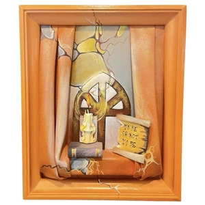 3D Framed Wall Art Curtain Candle | Shakespeare “To Be Or Not To Be”| Halloween - Picture 1 of 3