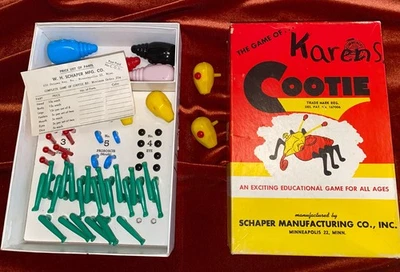 Vintage Cootie Game Copyright 1949 Box and EXTRA Pieces With Order Form - Image 1 of 4