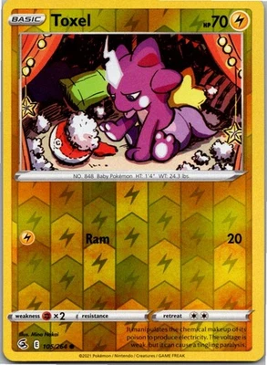 Toxel (105) Common SWSH08: Fusion Strike 105/264 NM Reverse Holo - Image 1 of 2