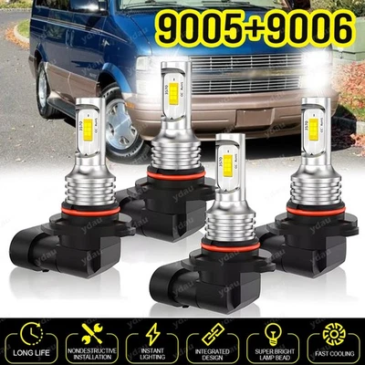 For CHEVROLET ASTRO VAN - 4X 6000K Combo LED Headlight Bulbs High/Low Beam - Image 1 of 4
