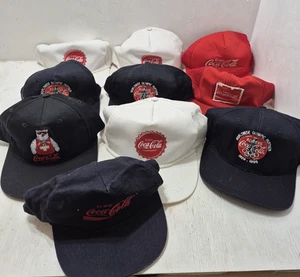 Lot 10 Vintage Coca Cola Coke Hüte Snapback bestickt/Patch/Logo/90er Mitarbeiter - Bild 1 von 10