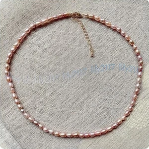 Small 4-5mm Real Natural Multicolor Freshwater Baroque Pearl Necklace 14-48 inch - Picture 1 of 16