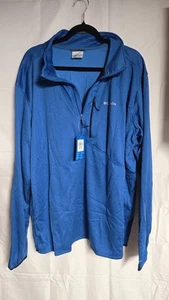 New Columbia Golf Omni Wick Long Sleeve Pullover 1/4 Zip Mens 2XL Blue - Picture 1 of 12