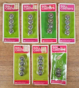 6x Sets of 4 Vtg Hammer-In Ball Bearing Furniture Casters 1/2" Ball - Picture 1 of 5