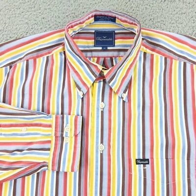 Faconnable Shirt Mens XL Extra Large Blue Red Yellow Business Office Casual USA - Image 1 of 4