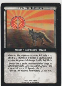 Battletech CCG: Luck of the Fox [Leggermente Giocato] dal set Premiere Limited BT WO - Foto 1 di 1