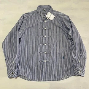 45R / 45rpm Baumwolle Oxford Hemd Kragen gestreift Bluse blau NEU - Bild 1 von 10