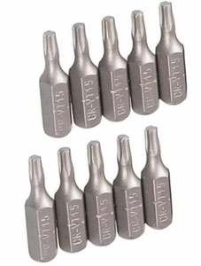 10 X TORX STERNSCHRAUBENDREHER BITS T4 T5 T6 T7 T8 T9 T10 T15 T20 T25 T27 T30 T40 - Bild 1 von 1
