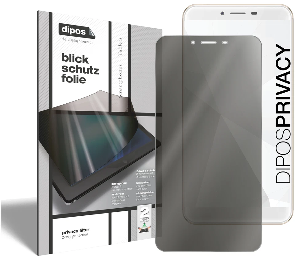 Protector Pantalla para Oukitel K6000 Plus (vertical) 2x Protección Antiespía Foto 1 de 4