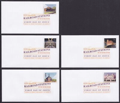 US 5758-5762 Railroad Stations (set of 5) DCP FDC 2023 - Image 1 of 4