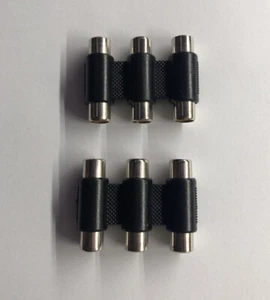 2X 3RCA Audio Video AV Coupler Female to RCA Female Adapter Joiner Connector A/V - Picture 1 of 6