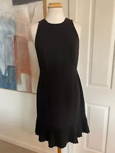 Womens Dress Jacqui E Black Round Neck Sleeveless with Pleated bottom Size 10 - Picture 1 of 19
