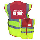 Emergency Blood Red / Yellow Two Tone Hi Vis Safety Vest / Hi Viz Waistcoat 