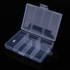 Fixable 6 Compartment Plastic Storage Box Jewelry Earring Case Holder PRO#