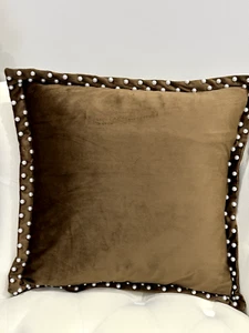 16"x16" BROWN SUPER SOFT VELVET CUSHION COVER/ THROW/ PILLOW COVER. - Picture 1 of 3