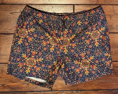 Pantalones cortos de baño PANGEA para hombre - azul rojo dorado floral talla XXL Foto 1 de 4