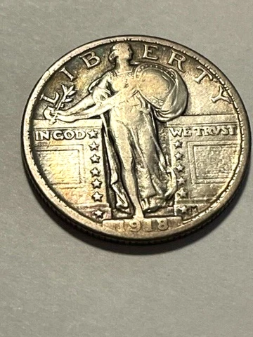 1918-P Standing Liberty Silver Quarter F++ #196bh Cover