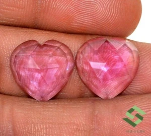 Natural Amethyst Briolette Cut Heart Shape Pair 15x15 mm 18.67 CTS Loose Gems - Picture 1 of 9