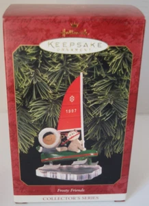 Vintage 1997 Hallmark Keepsake Ornament - Frosty Friends - Eskimo w/ Sailboat - Picture 1 of 9