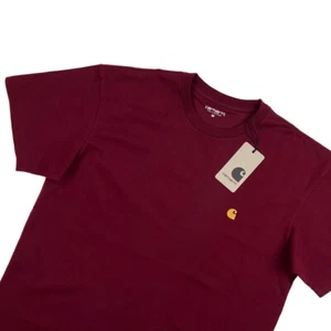 Carhartt WIP Chase T Shirt Burgundy / Gold