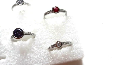 ЛОТ ИЗ 4 КОЛЕЦ-СОЛИТЕРОВ SWAROVSKI с АКЦЕНТНЫМИ КРИСТАЛЛАМИ СЕРЕБРО 925 ОЧЕНЬ НИЗКАЯ ЦЕНА! - Изображение 1 из 4