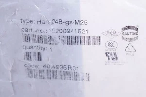 HARTING Han 24b-gs-m25 19300241521 Sleeve Casing Boxed - Foto 1 di 1