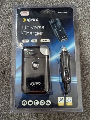 New Kenro Universal Camera Camcorder Battery Charger Mains Car 3.6v 7.2v AA AAA  - Image 1 of 4
