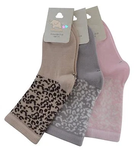 Girls socks 90% Cotton 3 Pairs age 5-6 years Pink Grey & Thorn - Picture 1 of 3