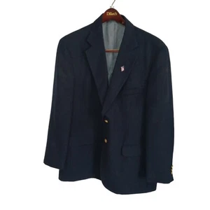 STAFFORD MEN'S BLUE LINEN BLEND BLAZER JACKET SPORT COAT SIZE 44R - Bild 1 von 10
