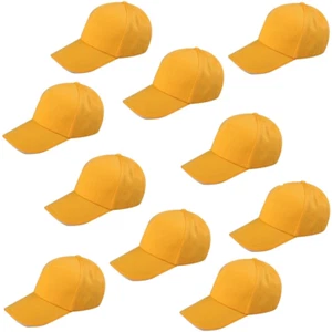 10pcs Adjustable Baseball Cap Plain Blank Solid Yellow Color Sublimation Cap Hat - Picture 1 of 7