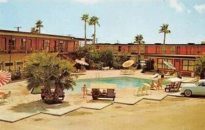 Tally-Ho Motor Hotel Straßenseite Poolszene Fronleichnam, TX Vintage 60er Postkarte - Bild 1 von 2