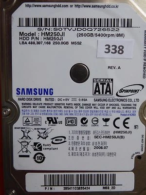 250GB Samsung HM250JI | P/N: 285411CQ635424 | 2008.07 | #338 - Bild 1 von 3