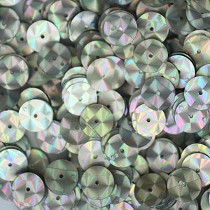10mm Flat SEQUIN PAILLETTE ~ SILVER PRISM MULTI Reflective METALLIC ~Made in USA - Picture 1 of 2