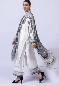 Khaadi Thai Silk Embroidered Kurta With Trousers And Dupatta - Picture 1 of 3
