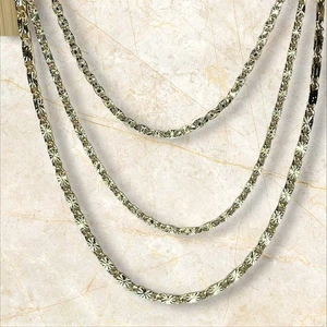 Collar enchapado en oro de 18 quilates con textura en capas estilo para mujer moda elegante NUEVO - Imagen 1 de 9