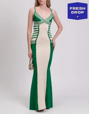 Vestido Maxi Trompeta Tejido ELISABETTA FRANCHI IT40 US4 UK8 S Cuello en V PVP €650 Foto 1 de 4