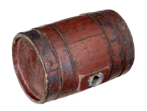 19TH CENTURY SCANDINAVIAN PAINTED OAK BARREL - Picture 1 of 5
