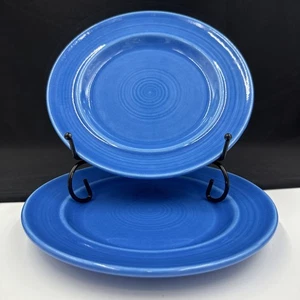 Metlox Colorstax Sky Blue Set di (2) 7 piatti da insalata da 3/4" Calif, USA •INCONTAMINATI• - Foto 1 di 16