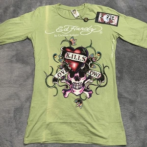Neu Vintage Ed Hardy von Christian Audigier Love Kills Slowly Shirt Medium USA - Bild 1 von 18