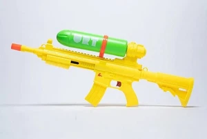 Pistola ad acqua URT Colab SqURT Hog 5000 H20 giocattolo Super Soaker fucile giallo tappo arancione - Foto 1 di 6