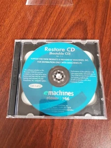 eMachines Etower 766 CD à restaurer version 1.1 jeu complet de 2 disques - Photo 1/3
