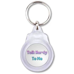 Talk Nerdy To Me Plastic Key Ring Round (60mm x 37mm) - Picture 1 of 2